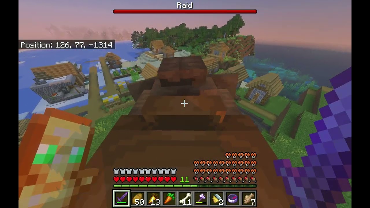 [HALF CUT] EZ PILLAGER RAID ON HARD MODE Bedrock Edition