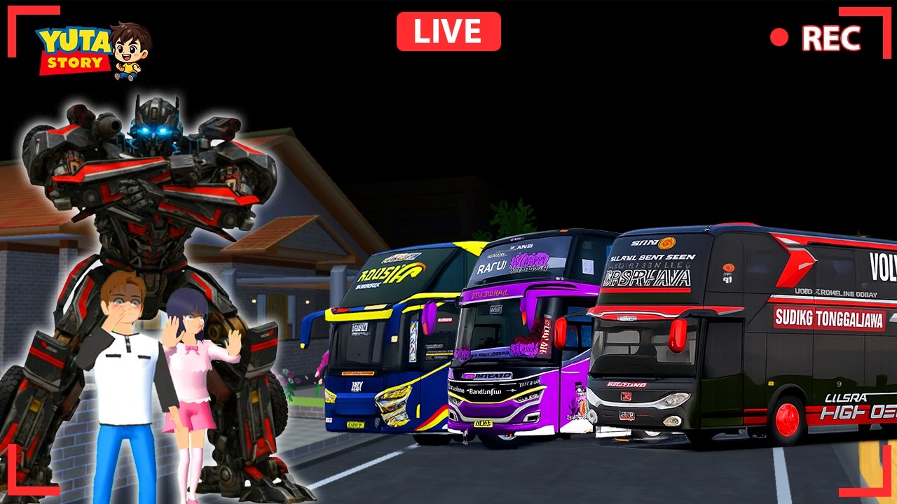 Yuta Mio Panik ada BUS BASURI STJ FATHANA, STJ DRAKA dan STJ RATU MEHER 😱 | Sakura School Simulator