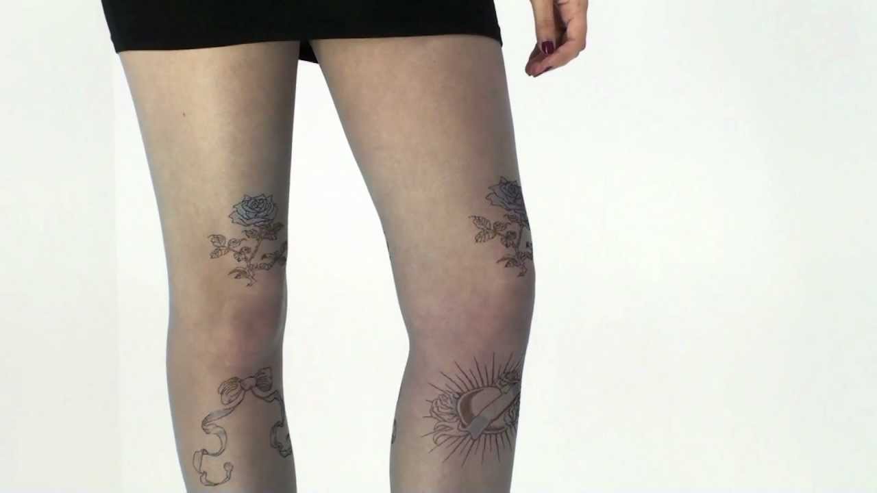 UK Tights - Jonathan Aston Tattoo Print Tulle Tights