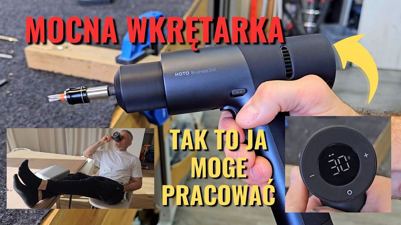 Mocna Bez Szczotkowa Wkrętarka HOTO ✅ Ładowana Ładowarką Do Smartfon 🤳 Tak To Ja Mogę Pracować 🪛🪚