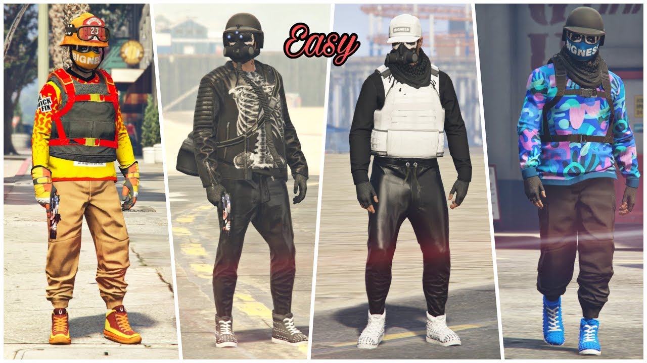 TOP 4 Easy GTA 5 Online RNG/Tryhard Outfits Using Clothing Glitches! (GTA 5 Clothing Glitches)