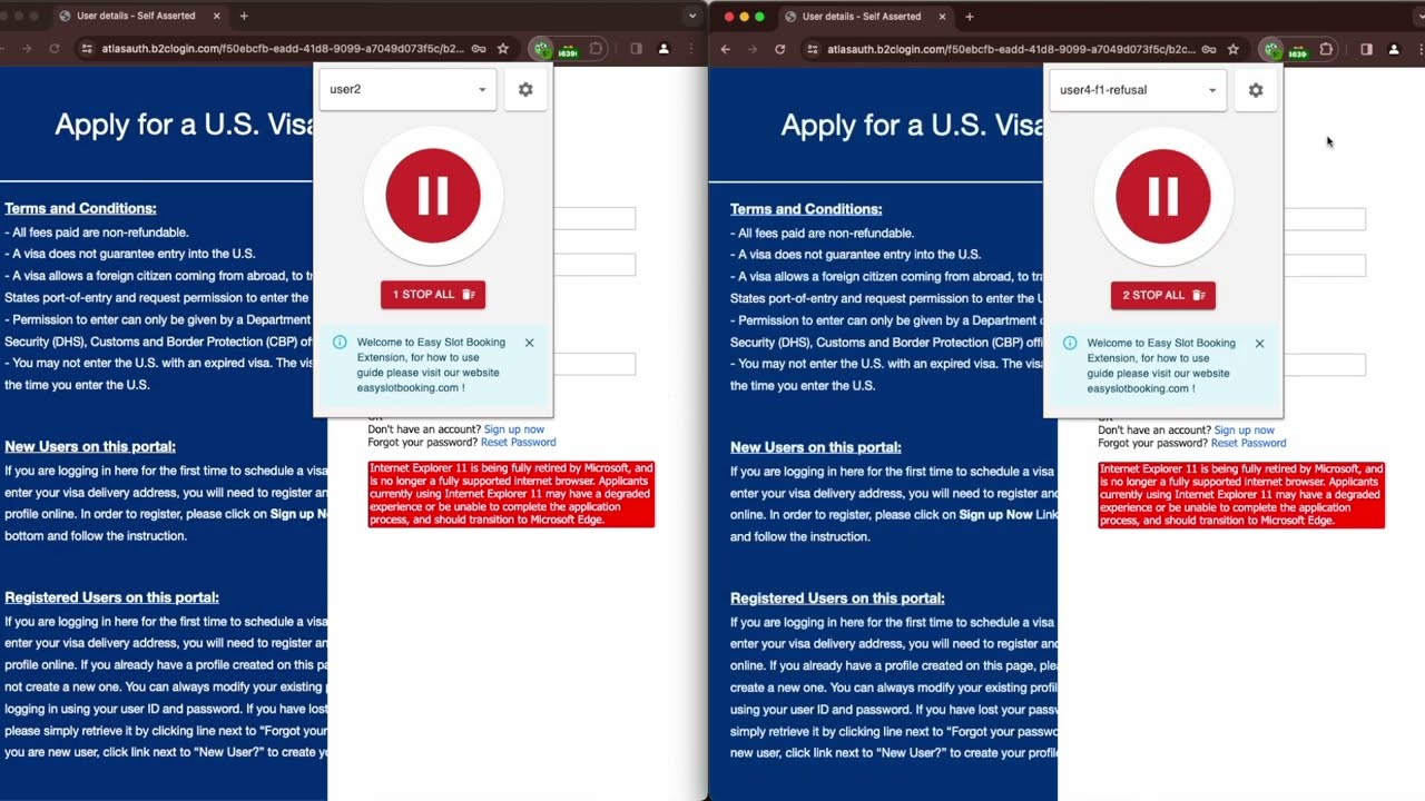 Visa Slot Booking Bot for Early Appointments (EasySlotBooking Chrome Extensions & Multi-Login)