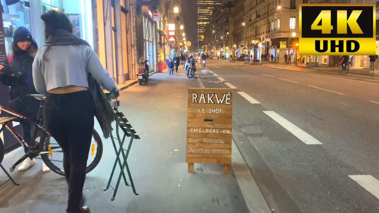FRANCE WALKING Tour, Walk to Lyon 6th district, 4k Walking Tour, 4k old building, Nice City