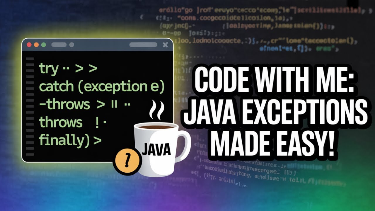 Code With Me: Java Exception Handling program by using try-catch, throw, throws & finally Explained!
