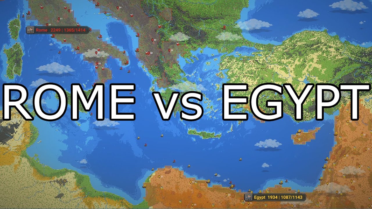 Rome vs Egypt. 10 hours battle! - WorldBox Timelapse