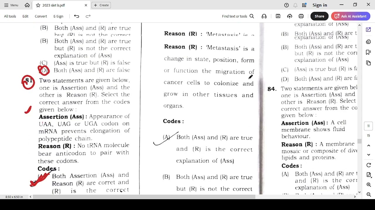 NE-SLET- 2023 LIFE SCIENCE PAPER -II,PART -3 / Solved #slet2026 #lifescience🔥🔥🔥😎😎😎