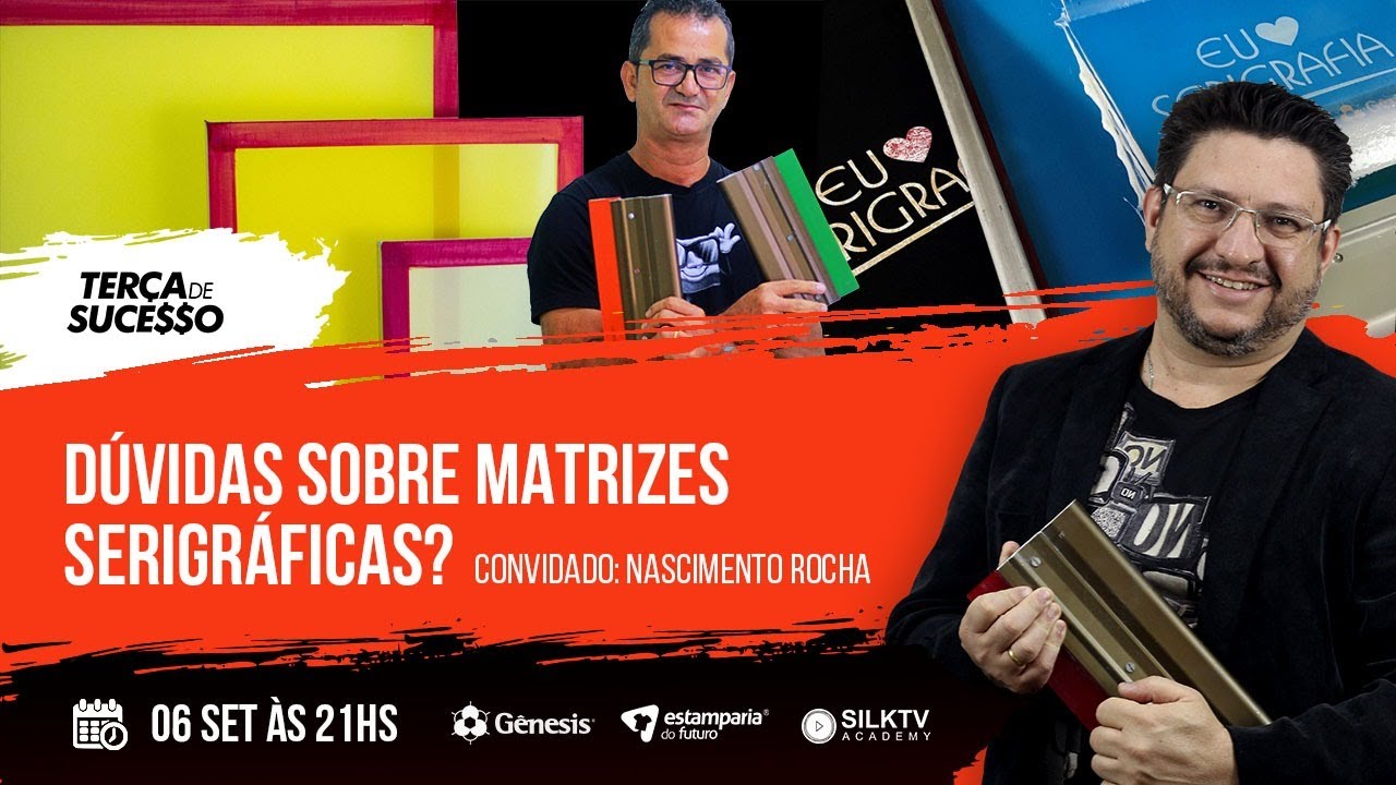 #183 🔴 (06/09/22) D&uacute;vidas sobre matrizes serigr&aacute;ficas? Convidado: Nascimento Rocha