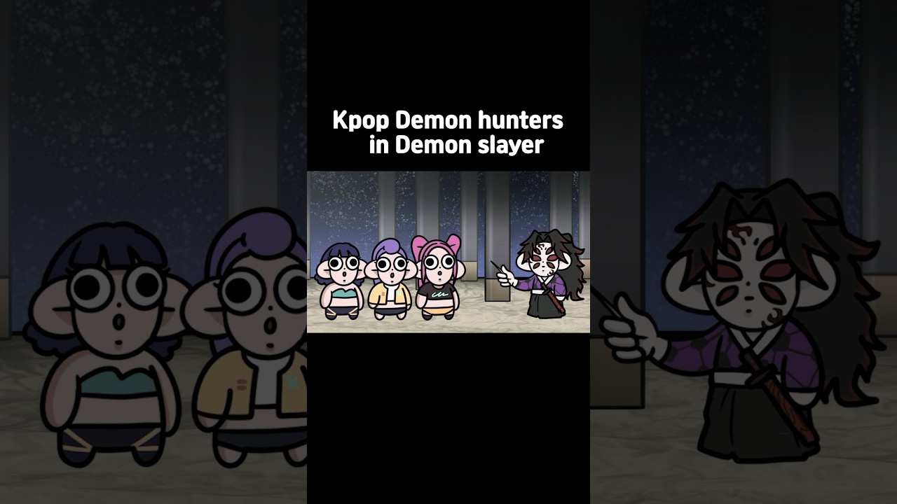 Kpop demon hunters vs Demon slayer!! #animation #dummyworld #memes