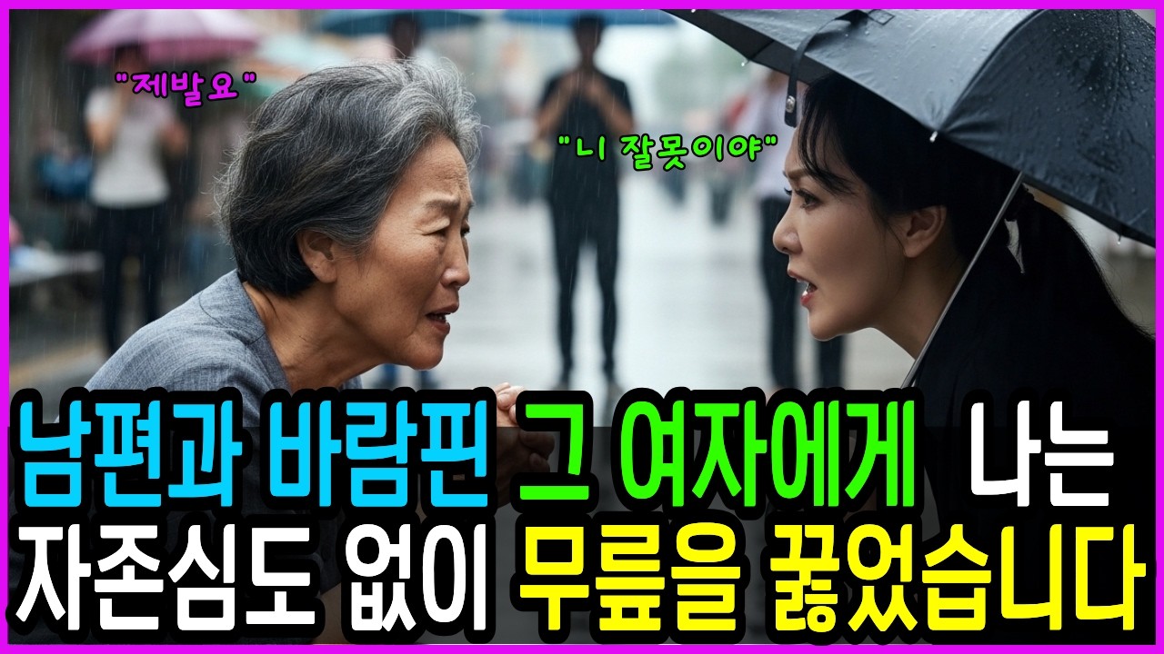 남편과 바람핀 그 여자에게 나는 자존심도 없이 무릎을 꿇었습니다.