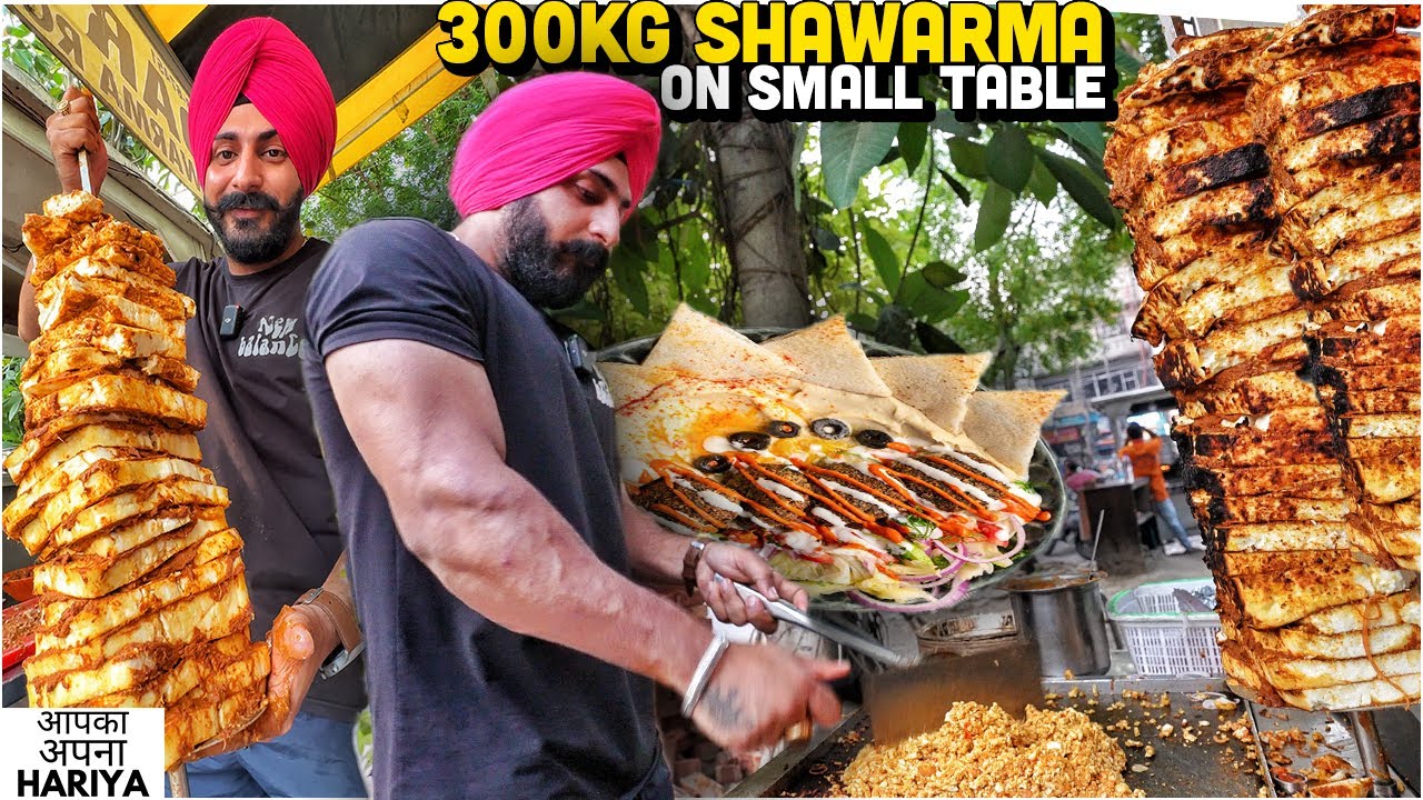80/- Rs में Sardar ji ka Desi Jatt Street Food | India ka Big Daddy Veg Shawarma, Monster Burrito