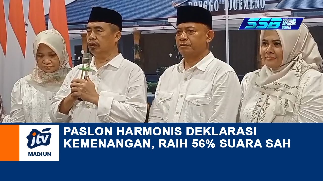 KAB MADIUN - Paslon Harmons Deklarasi Kemenangan, Raih 56% Suara Sah