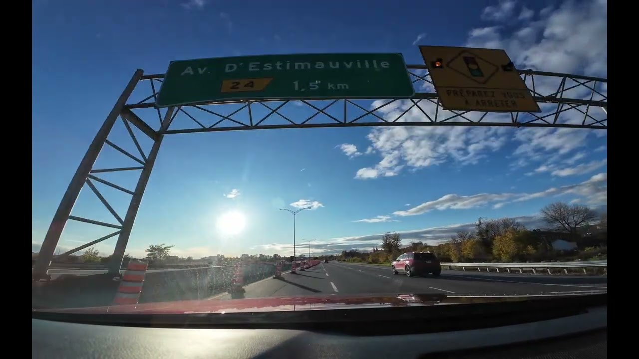 Driving from Montmorency Falls to Quebec City