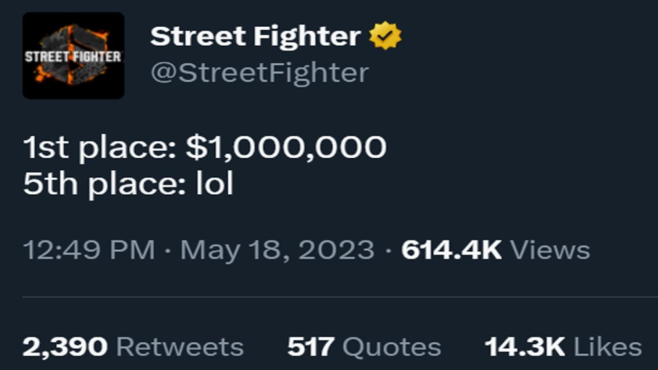 Play Street Fighter 6, win $1,000,000 - CPT 2023 Details