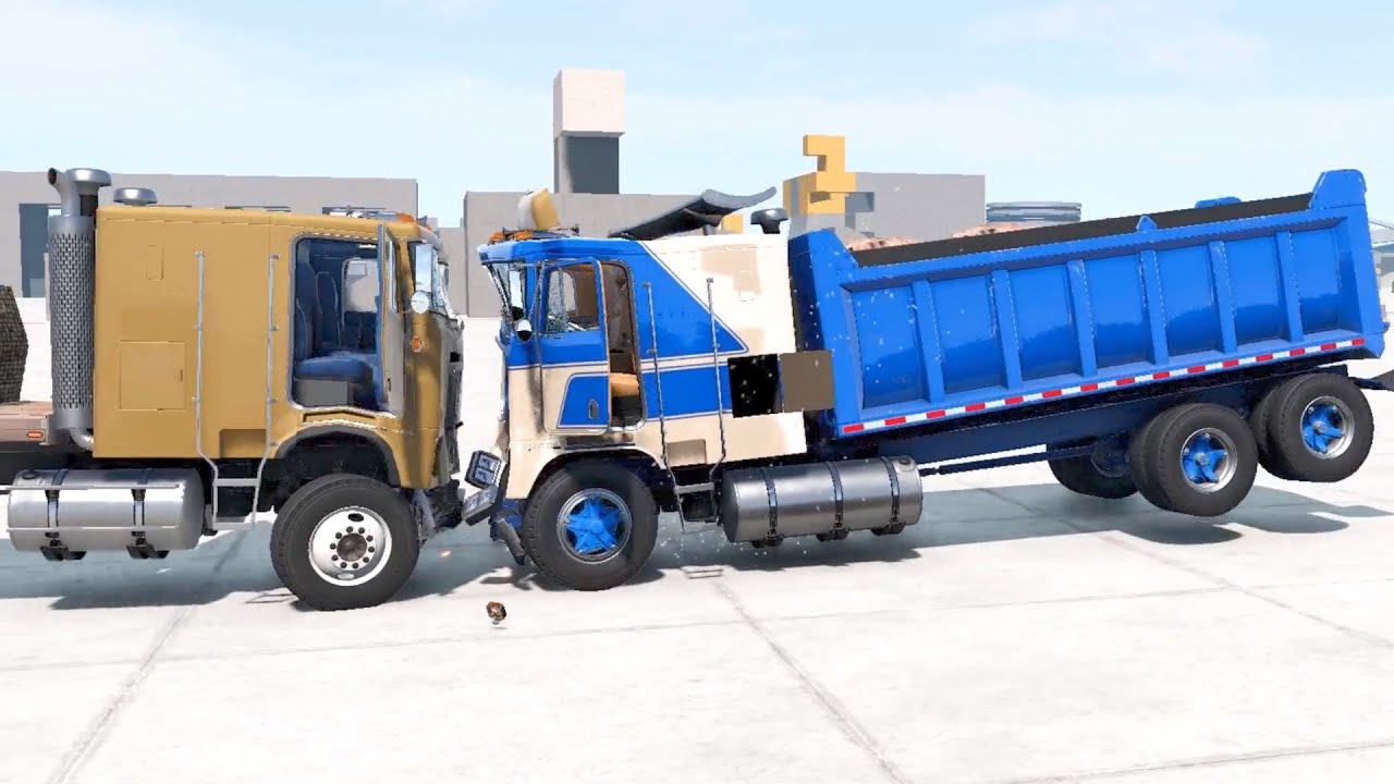 BeamNG Drive 0.31 - Cabover Trucks Crash Tests | Steering Wheel Gameplay