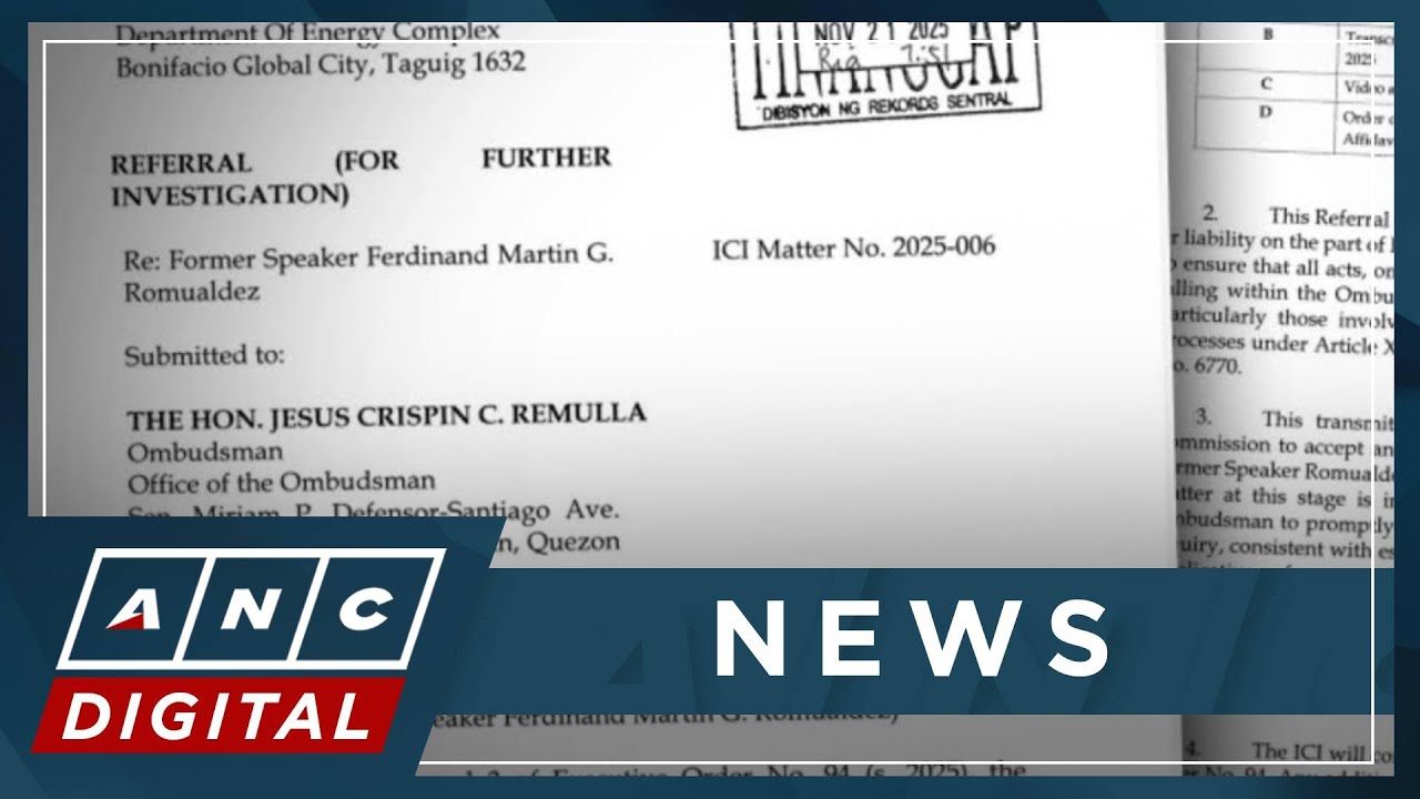 ICI asks Ombudsman to further investigate Romualdez implicated in flood control scandal | ANC