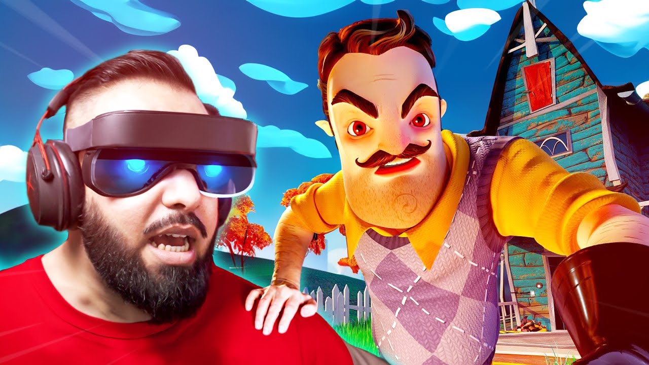 الجار النفسية بنظارة الواقع الأفتراضي !! 😱🔥 HELLO NEIGHBOR VR