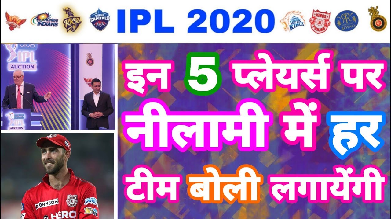 IPL 2020 - List of All 5 Players to Get Bids From All 8 Teams in IPL Auction | MY Cricket Production
