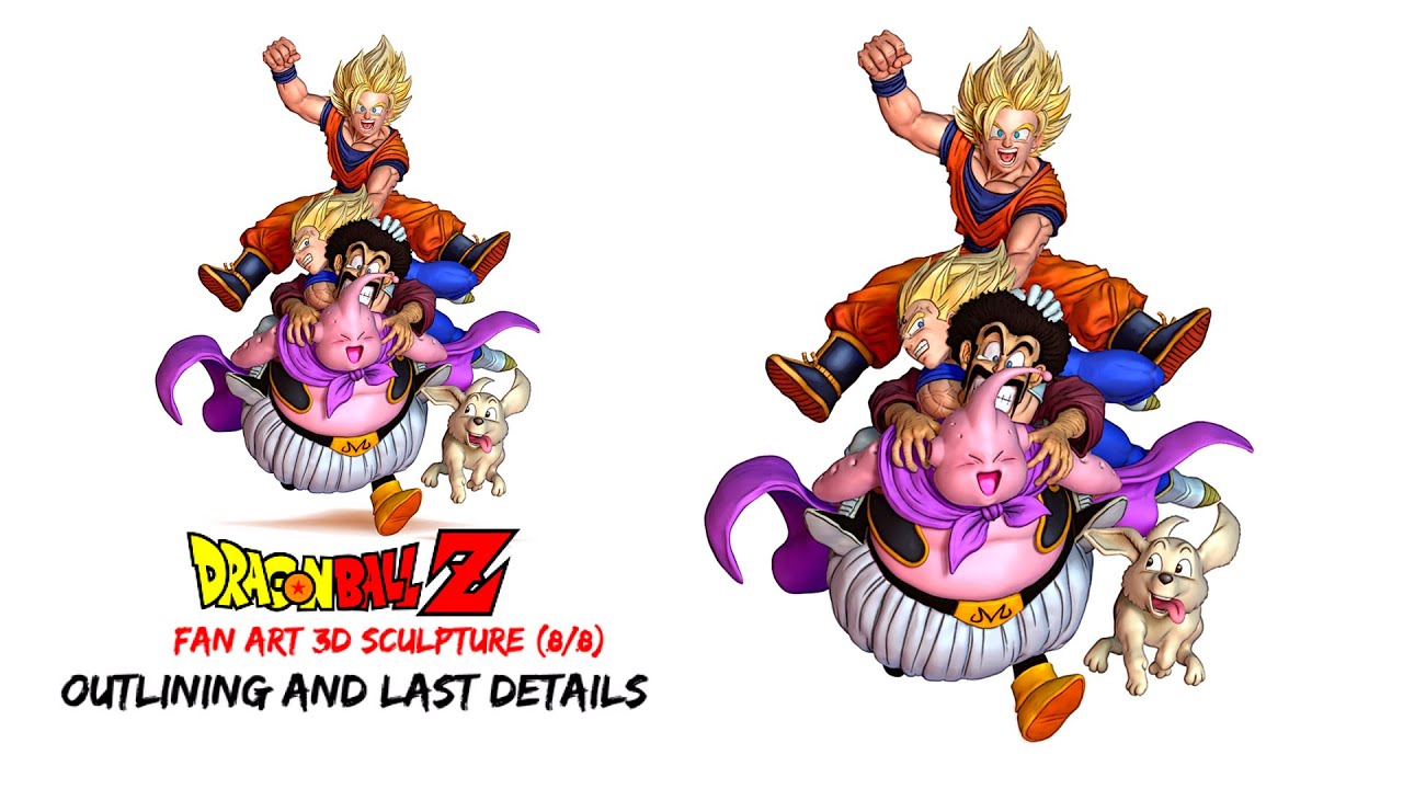 Dragon Ball 3D Fan Art - ZBrush Sculpting 8/8 - Outlining and Last Details