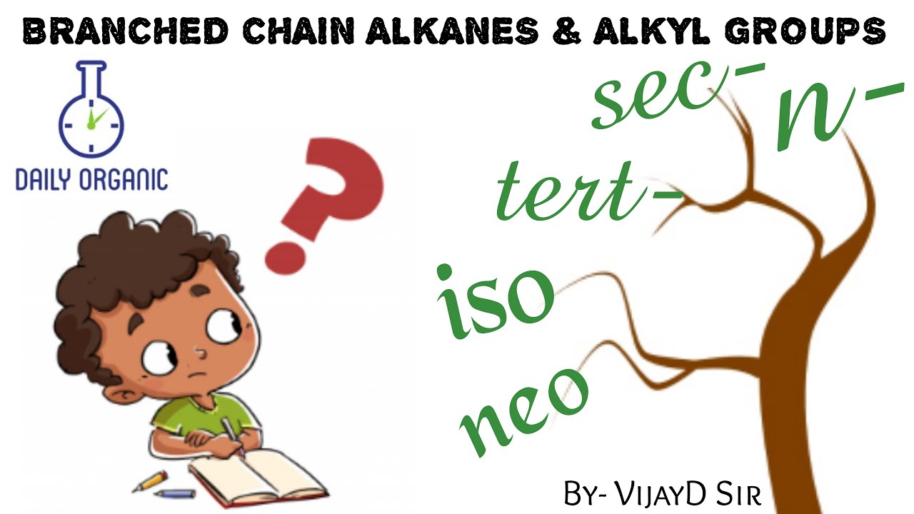 Branched Chain Alkanes & Alkyl Groups- n, sec, tert, iso, neo | JEE | NEET - By VijayD Sir