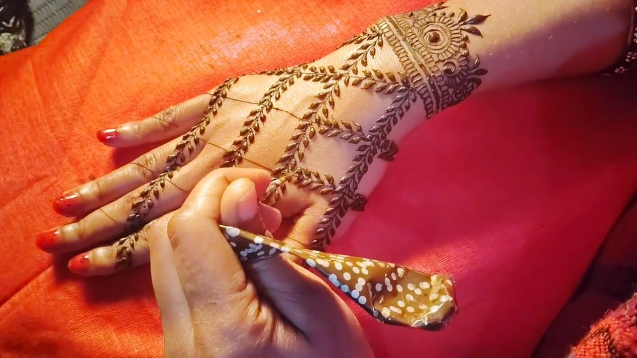 Mehandi Design Simple Back Hand// Very Easy Mehandi Design For Girls Step By Step 