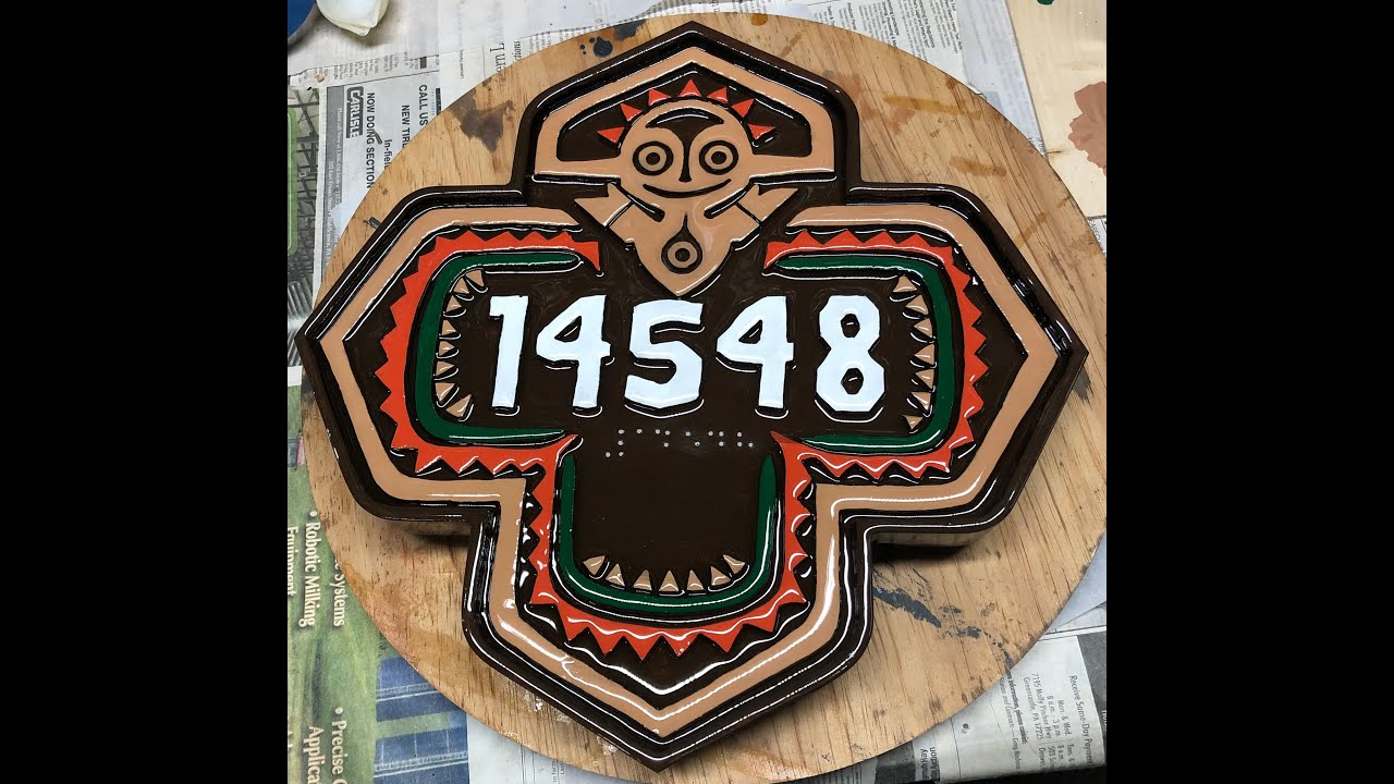 How I made a hand routed, hand painted house number sign