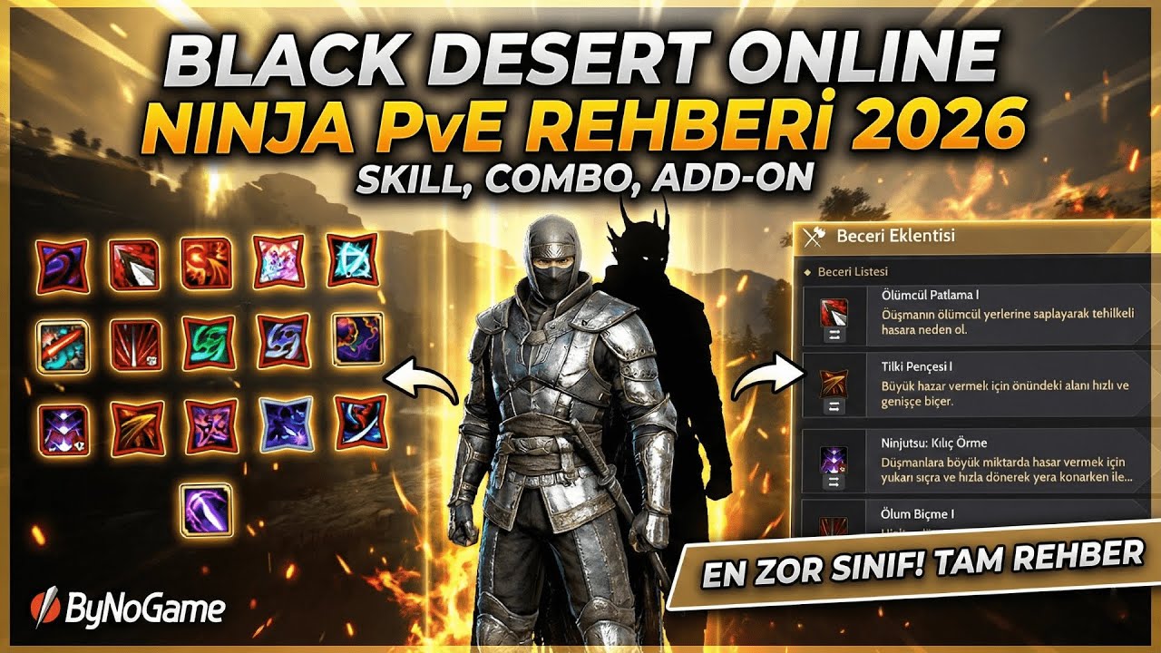 Black Desert Online Ninja PvE Rehberi 2026 (Skill, Combo, Add-on)