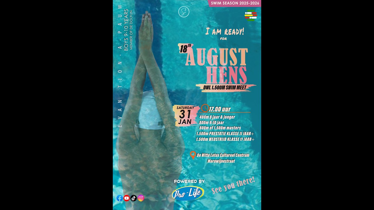 𝐑𝐄𝐂𝐀𝐏𝟏𝟖𝐞 𝐀𝐮𝐠𝐮𝐬𝐭 𝐇𝐞𝐧𝐬 𝐃𝐖𝐋 𝟏.𝟓𝟎𝟎𝐦 𝐒𝐰𝐢𝐦 𝐌𝐞𝐞𝐭