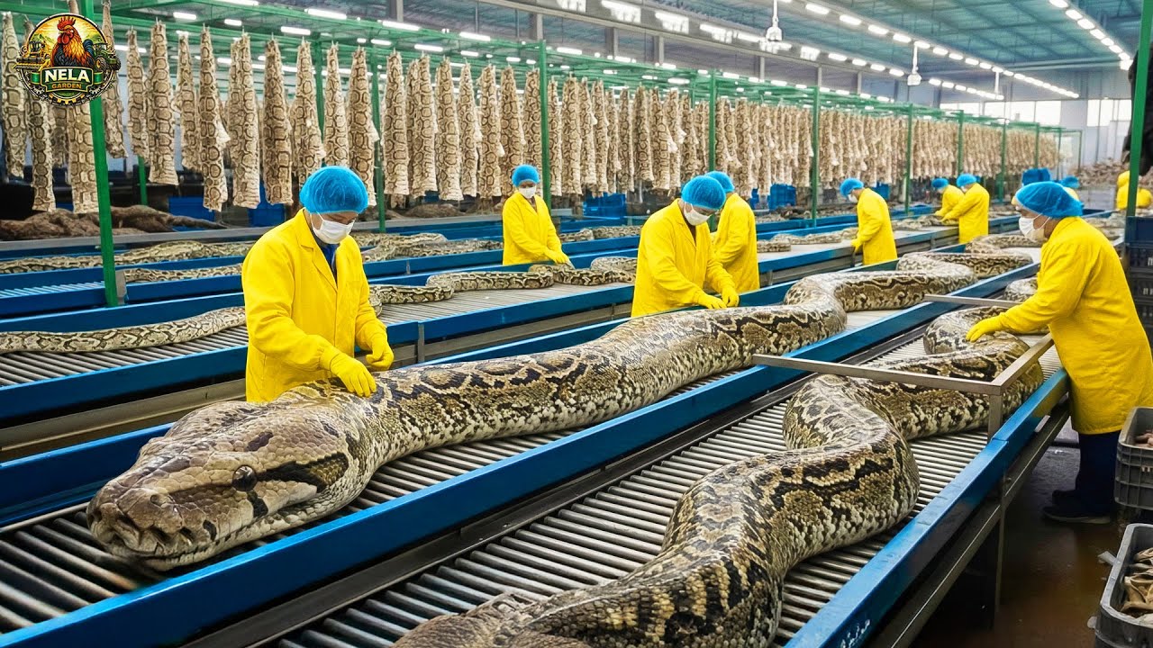 How Millions of Pythons Are Raised & Processed – Inside Massive Python Farming