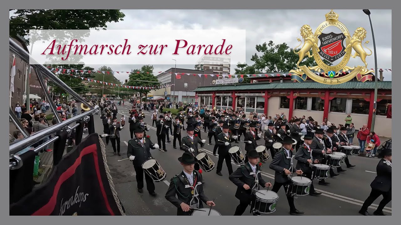 Bundesfanfarenkorps Neuss Furth 1952 e.V. - Aufmarsch zur Parade - Pfingsten 2024