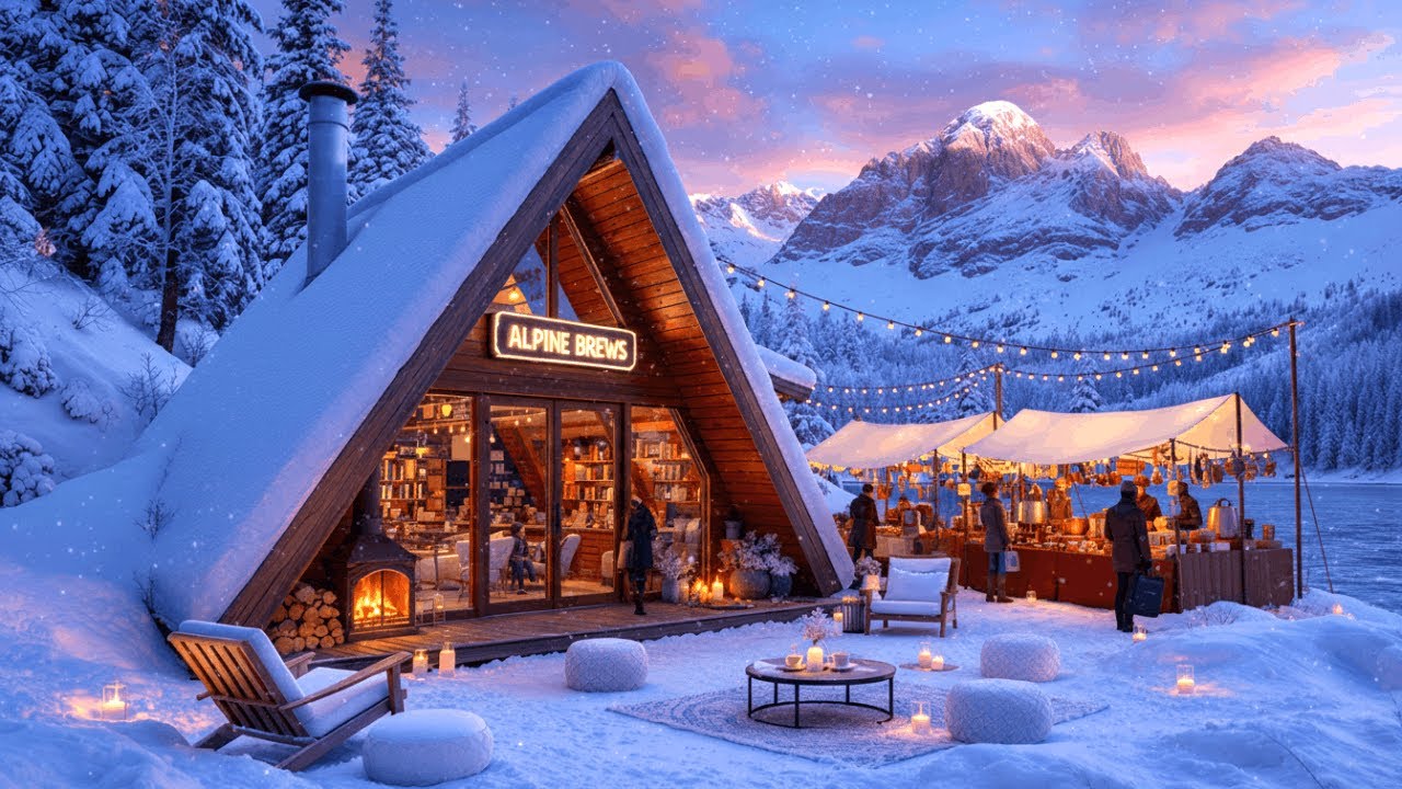 Relaxing Jazz Coffee Shop ☕ Fireplace Music for Work | Great Mood Vibes 6