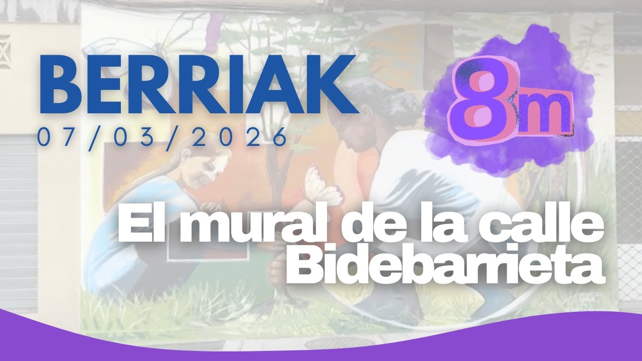 #dotb El mural con motivo del 8M ya luce terminado en la calle Bidebarrieta de Iurreta