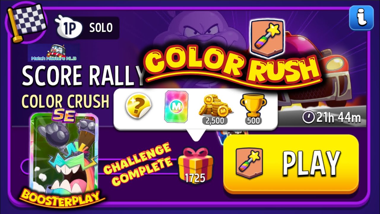 Score Rally Color Crush 1,724 points Match Masters Solo Challenge