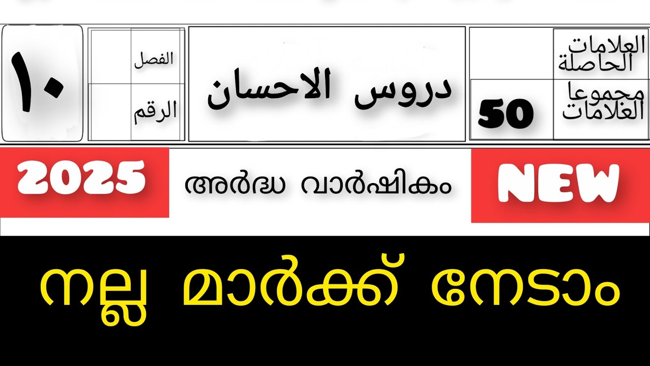 MADRASA CLASS 10 DUROOS MODEL QUESTION PAPER HALF YEARLY EXAM /@Madrasa_Learning_Hub 