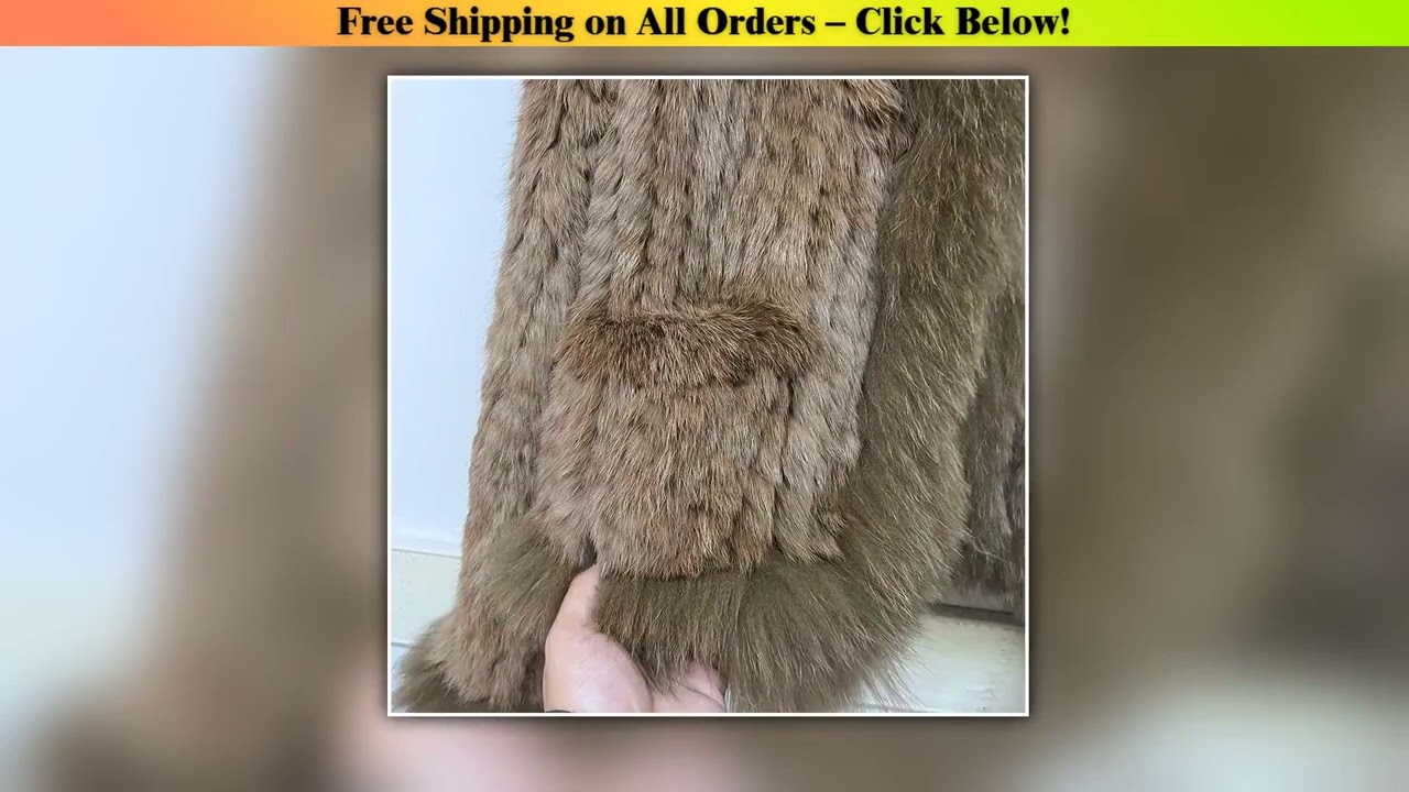 2025 New Fashion Natural Rabbit Fur Coats Knitted Women's New Real Fox Fur Jackets Luxury Woman