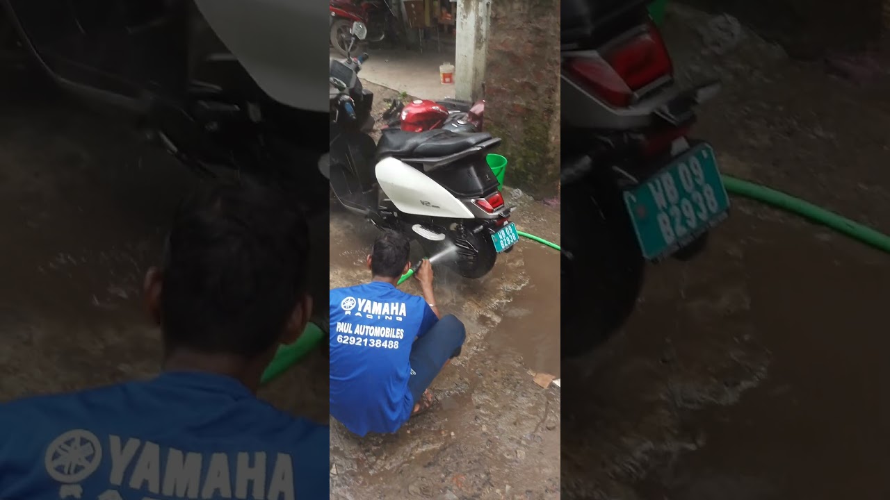 washing hero Vida V2plus with jetspray fully cleaned #electricscooter #viralvideo #washing #bike