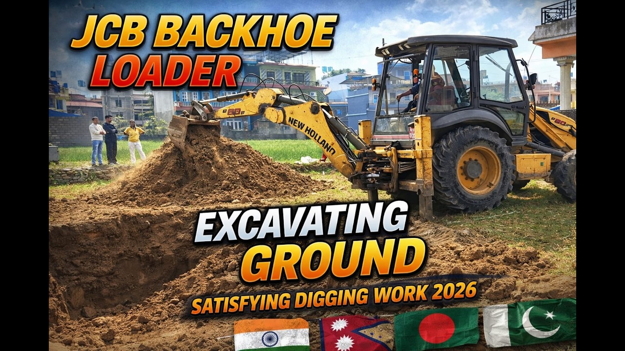 JCB Backhoe Loader Excavating Ground | Satisfying Digging Work 2026