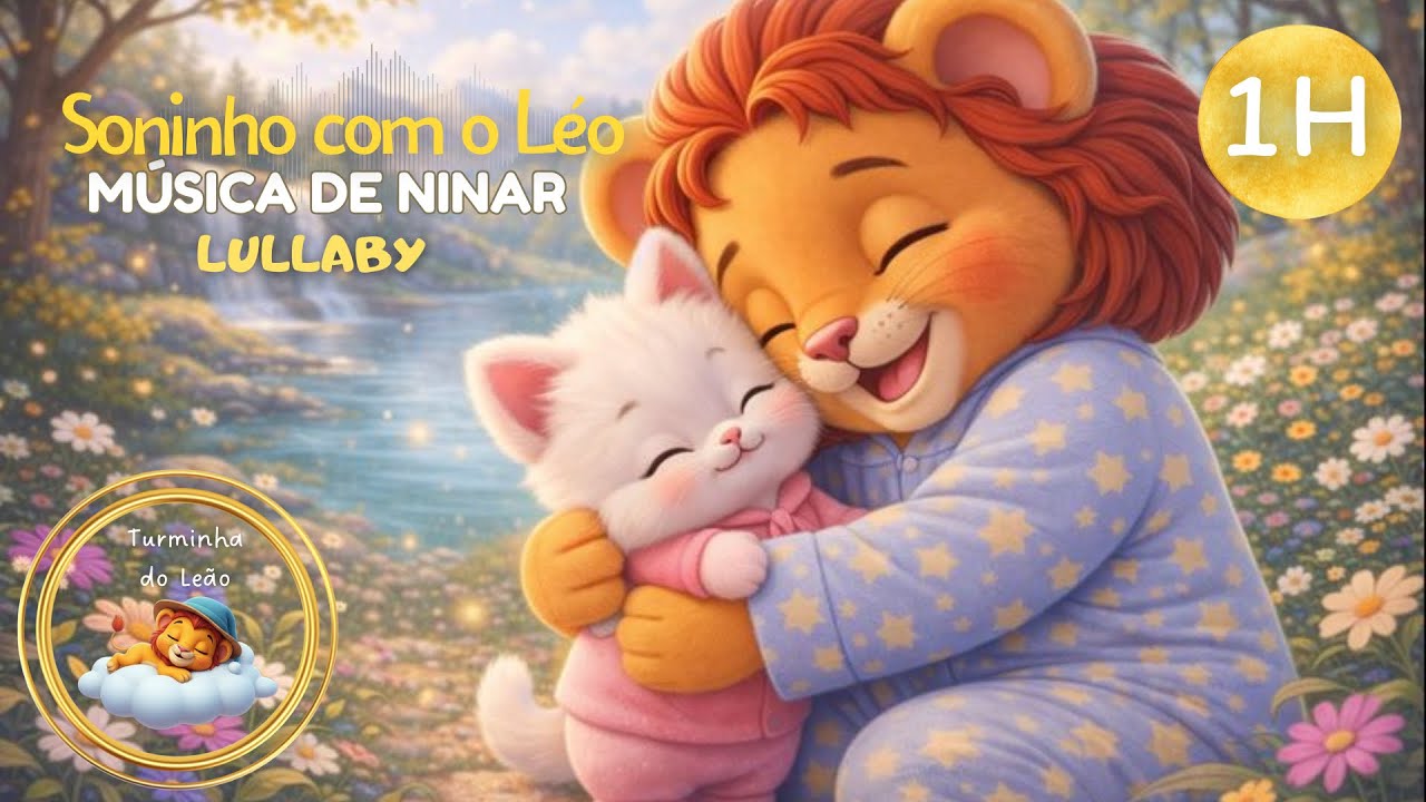 Soninho com o Leo: O Gatinho Dengoso 🐱 Lullaby 4K | 1 HR Música de Ninar Relaxante para Bebês 💤