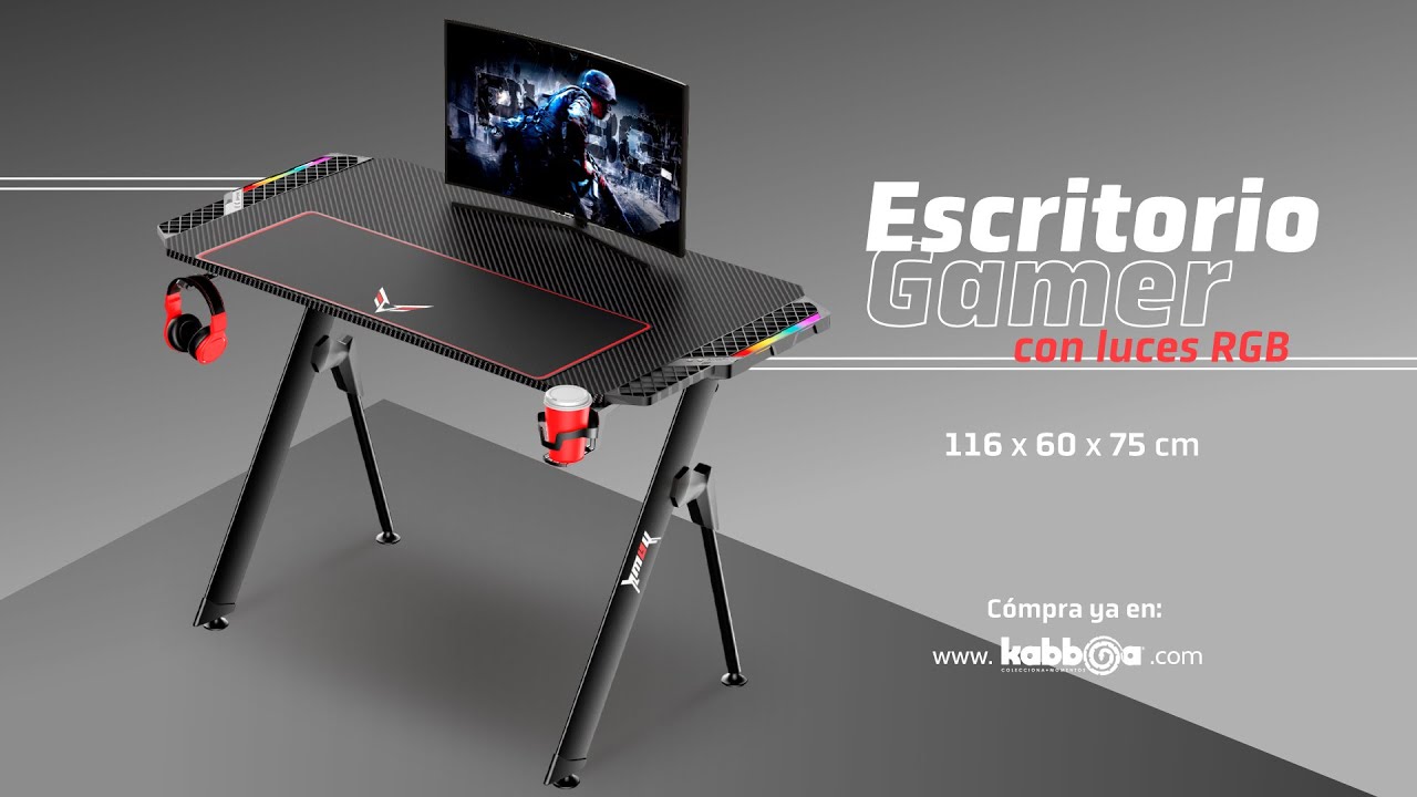 Impresionante Escritorio Gamer con Luces RGB de Kabboa.com