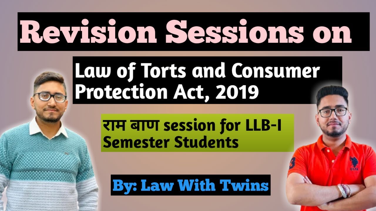 Law of Torts and Consumer protection act | CCSU | MSU | PU | KLSU | law of torts for LLB