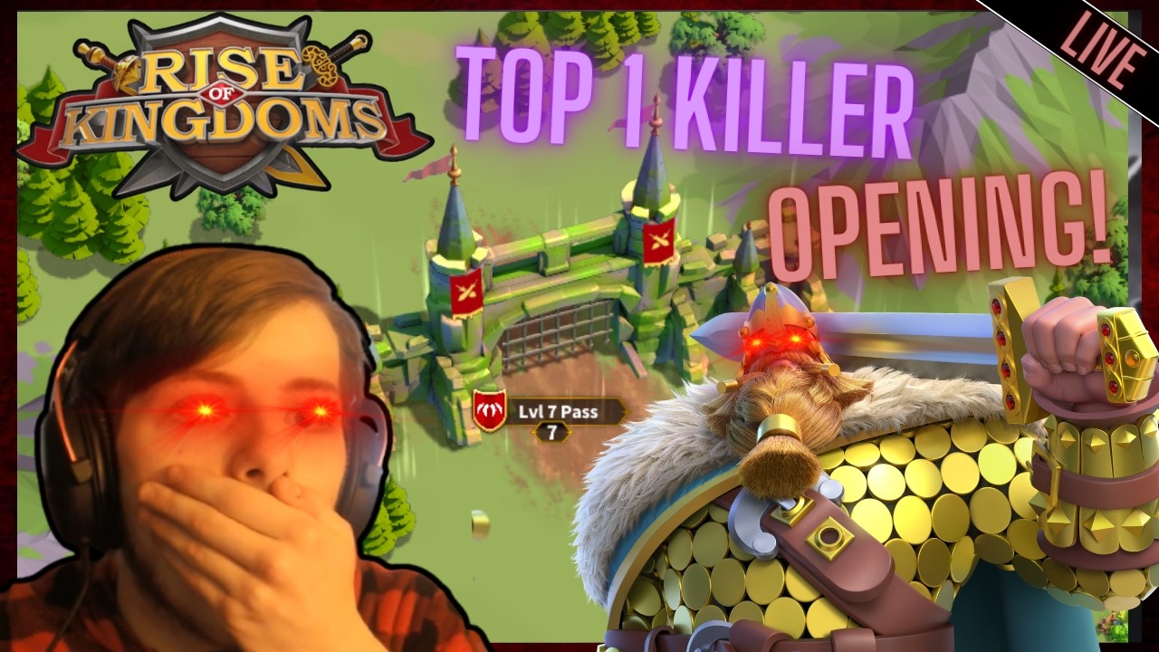 RANK 1 KILLS PASS 7 OPENING! DAY #28 in Rise of Kingdoms KING OF ALL BRITAIN KVK!