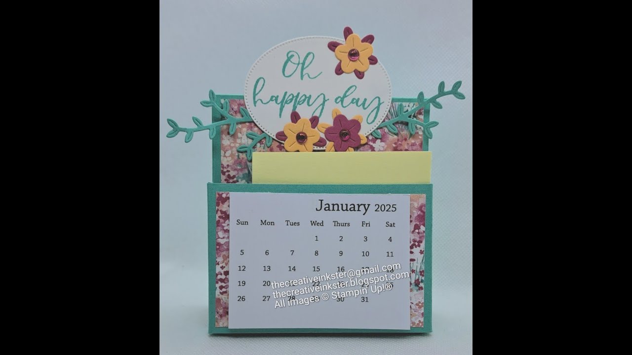 Mini Calendar Post It Note Holder Jan 2025 with The Creative Inkster