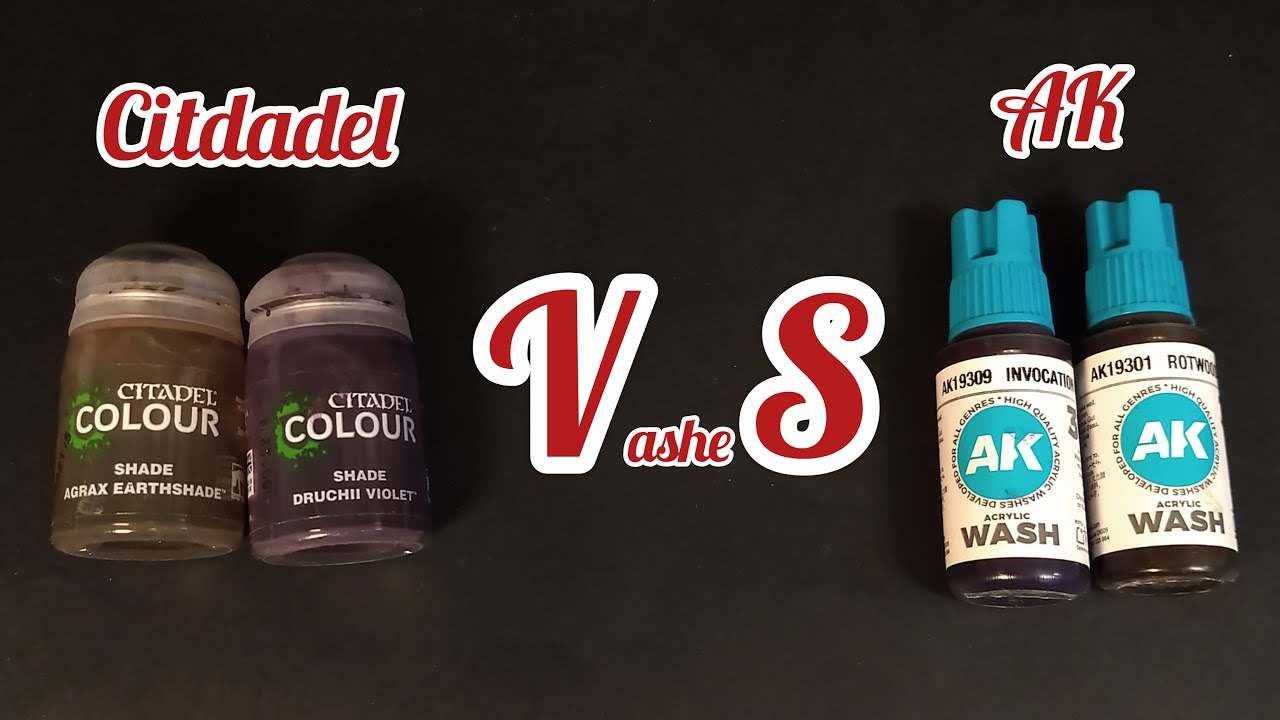 Test AK washes VS Citadel Shades [ENG] Painting Agrax & Druchii dismissed?