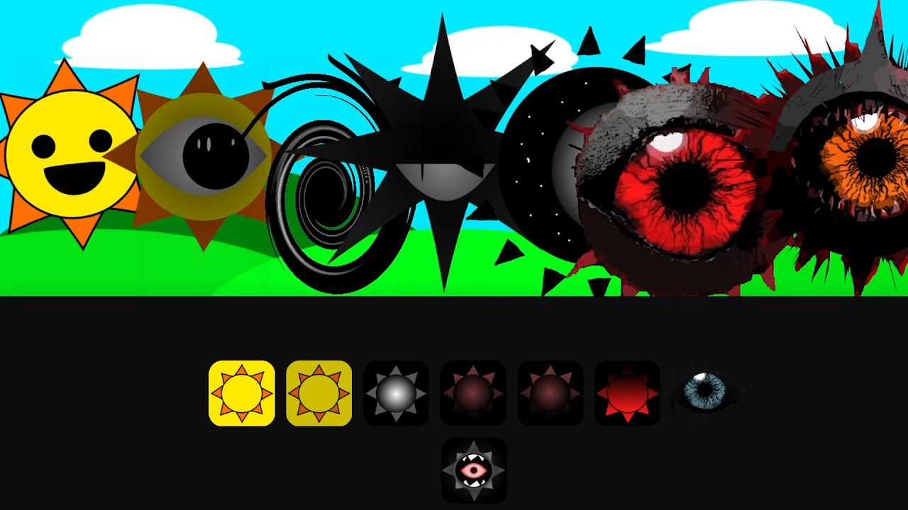 Every Mr. Sun from All Phase Singing Together | Incredibox Sprunki Phase 1 - 8