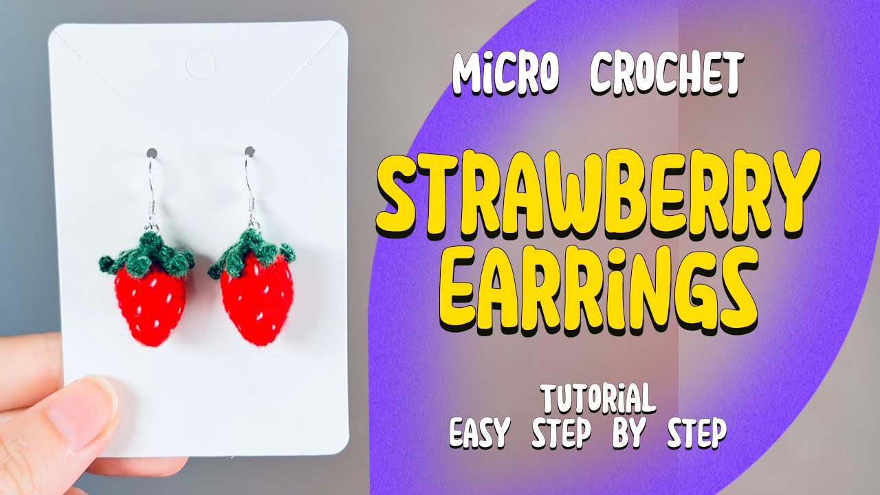 🍓 Easy Crochet Strawberry Earrings – Adorable & Quick DIY Gift! 🍓