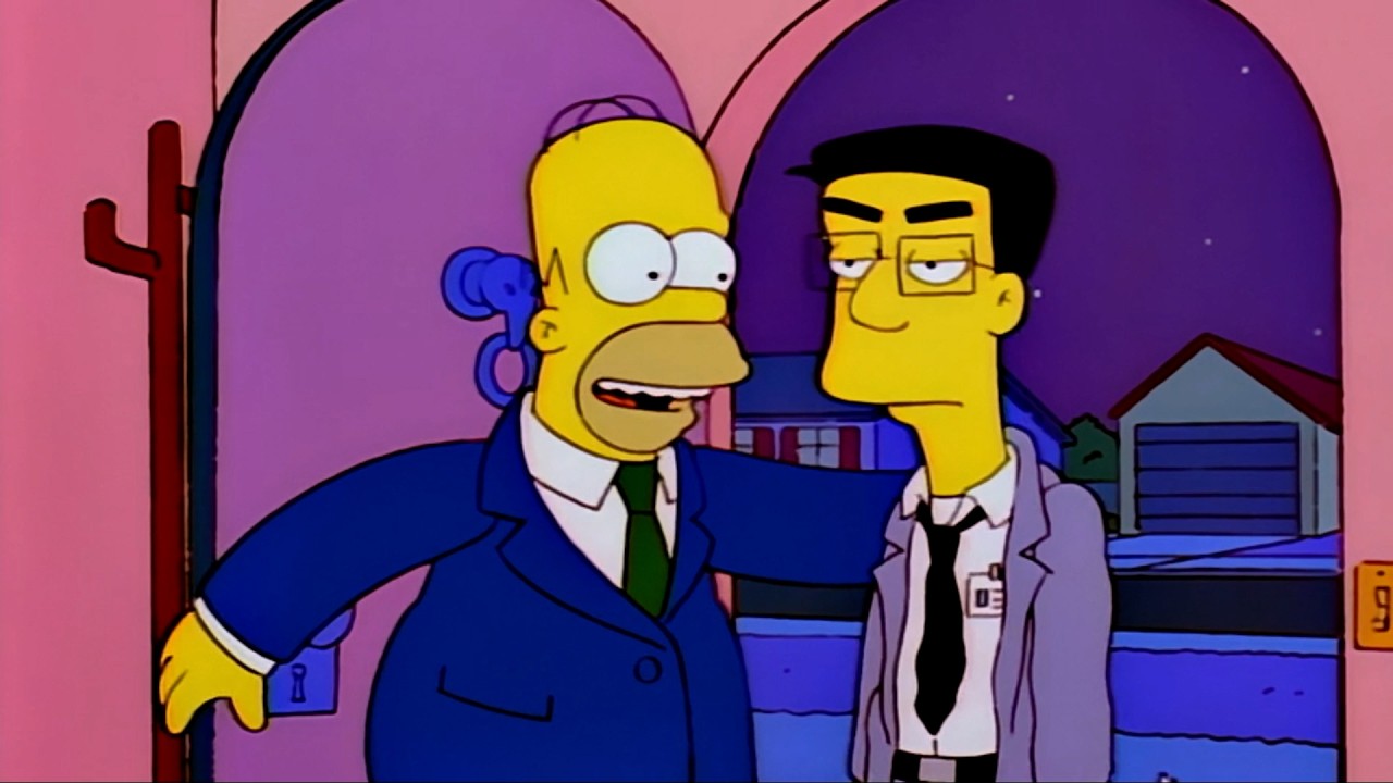Homer invita a cenar a Frank Grimes (Los Simpson / Castellano - Español de España)