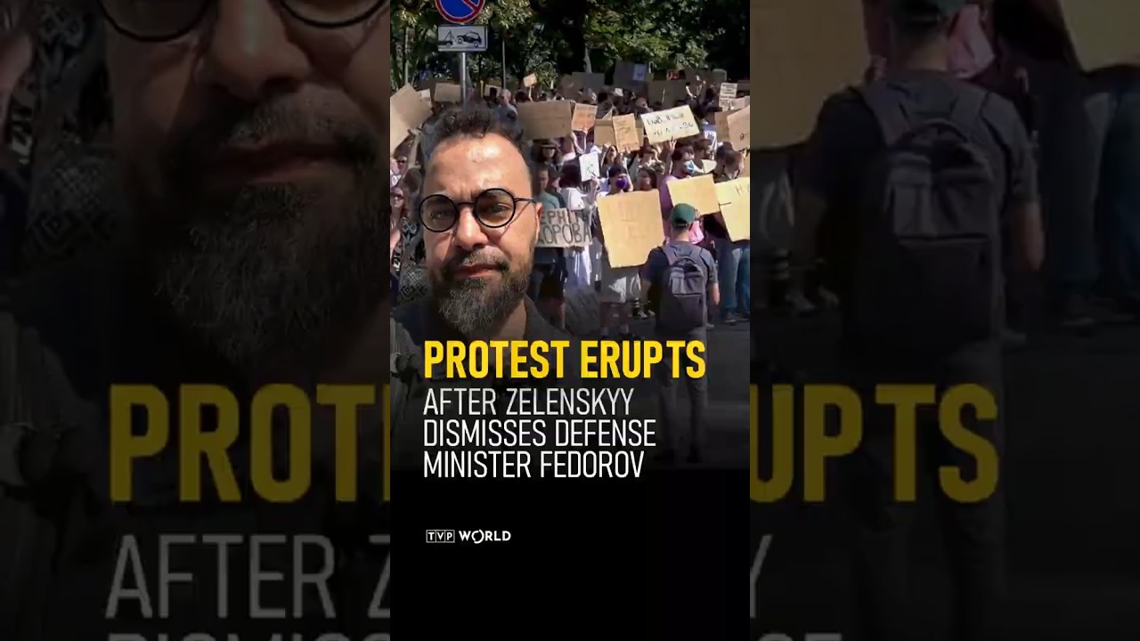 Protest erupts after Zelenskyy dismisses Defense Minister Fedorov