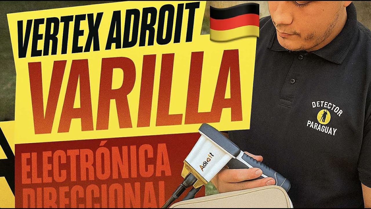 Nueva Varilla para Oro Vertex Adroit Aleman con Alarma Detector de Tesoro Pepitas Diamantes Agua