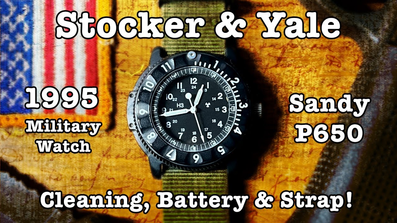 Vintage 1995 Stocker & Yale Sandy P650 Navigator Military Watch Cleaning, Battery and Band