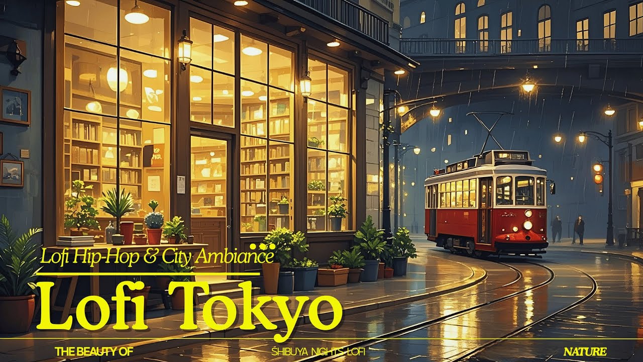 🌃Midnight Rain in Shibuya ✨ Lofi Hip-Hop & City Ambiance, Night Ambiance & Rain, Relaxing Rain Lofi
