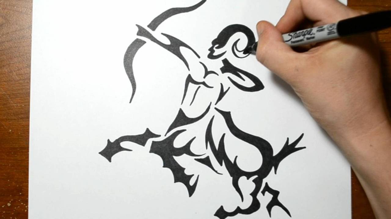 How to Draw a Tribal Centaur - Sagittarius Tattoos
